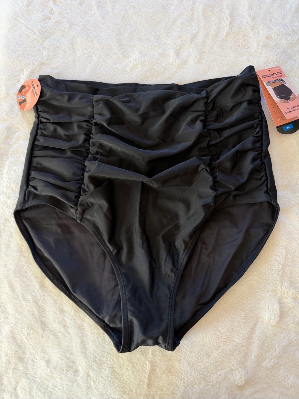 NWT Shapermint Ruched High-Waist Shaping Swim Bottoms — Size XL (12-14)